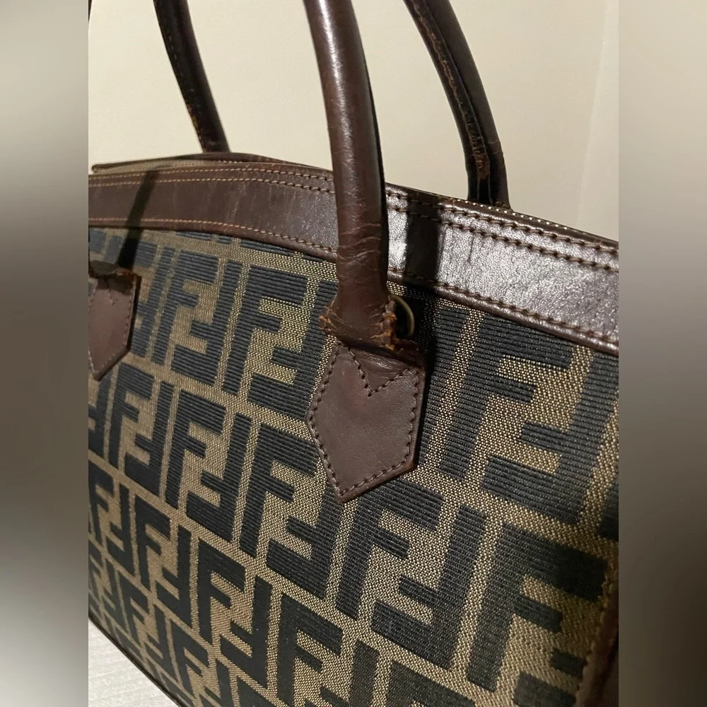 Vintage Fendi zucca canvas satchel with coa - Picture 3 of 16